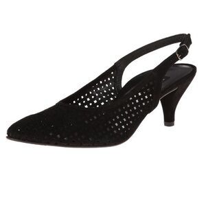 🍓Paul Green Bilbao dress sandal black Suede Perforated Slingback Pointed Toe